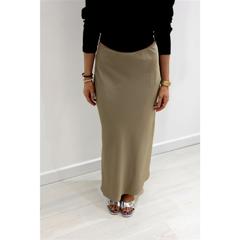 Satin Slip Skirt - Taupe