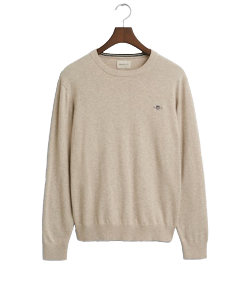 Classic Cotton Crew Neck - Light Beige Melange