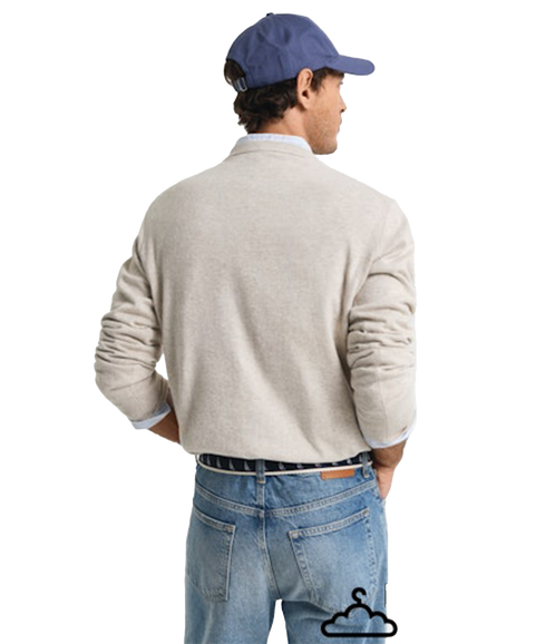 Classic Cotton Crew Neck - Light Beige Melange