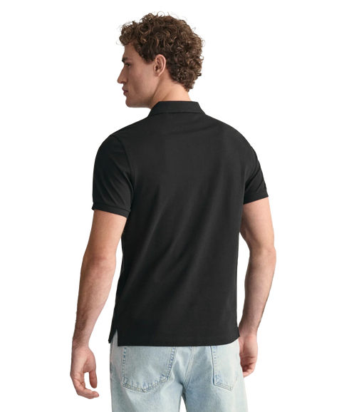 Regular Fit Shield Pique Polo Shirt - Black