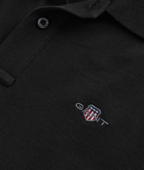 Regular Fit Shield Pique Polo Shirt - Black