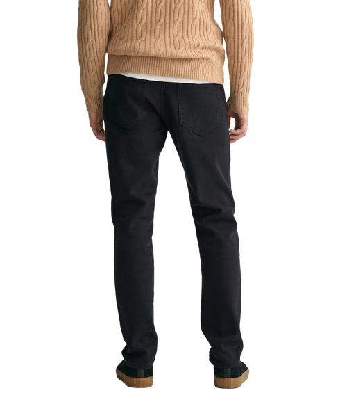 Slim Fit Soft Twill Jeans - Black