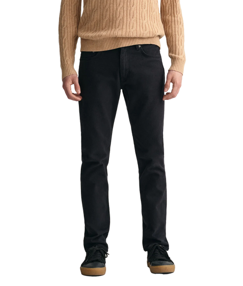 Slim Fit Soft Twill Jeans - Black