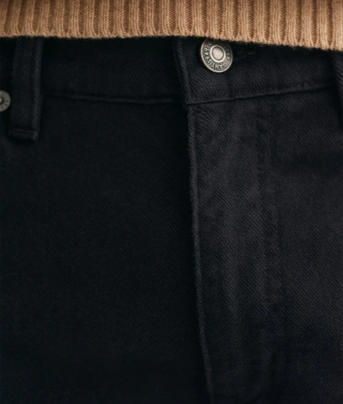 Slim Fit Soft Twill Jeans - Black