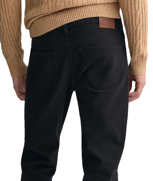 Slim Fit Soft Twill Jeans - Black