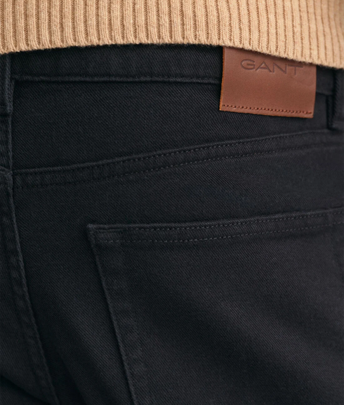 Slim Fit Soft Twill Jeans - Black