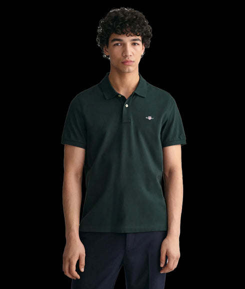 Regular Fit Shield Pique Polo Shirt - Green