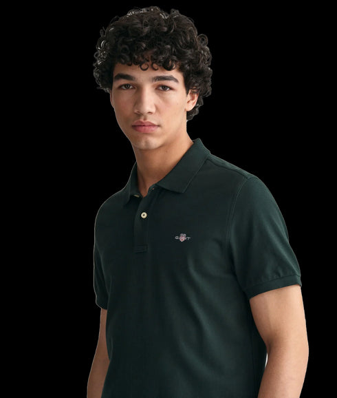 Regular Fit Shield Pique Polo Shirt - Green