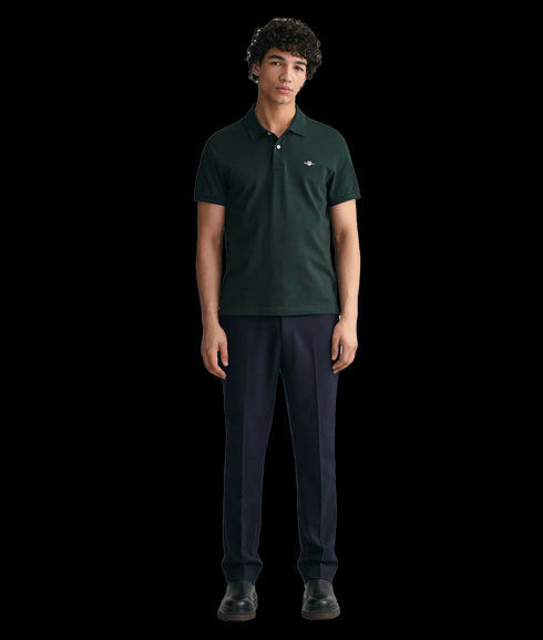 Regular Fit Shield Pique Polo Shirt - Green