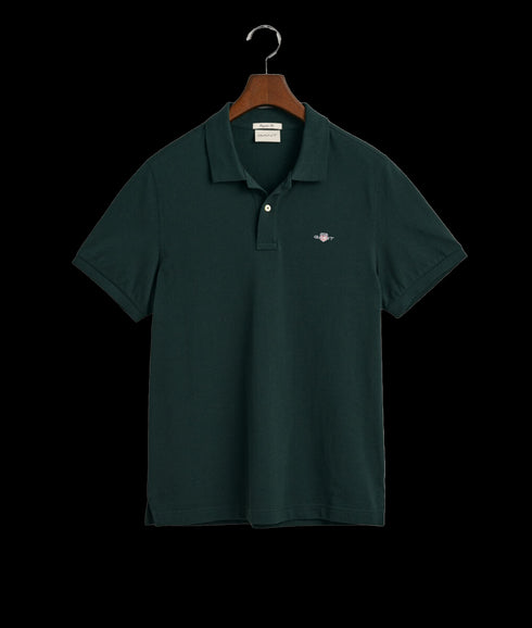 Regular Fit Shield Pique Polo Shirt - Green