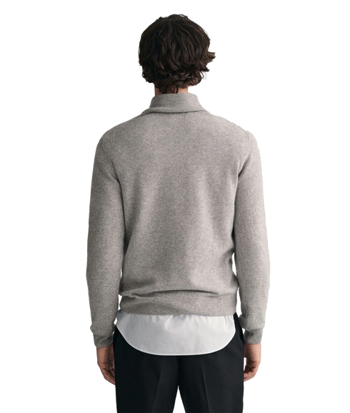 Superfine Lambswool Half-Zip Sweater - Grey
