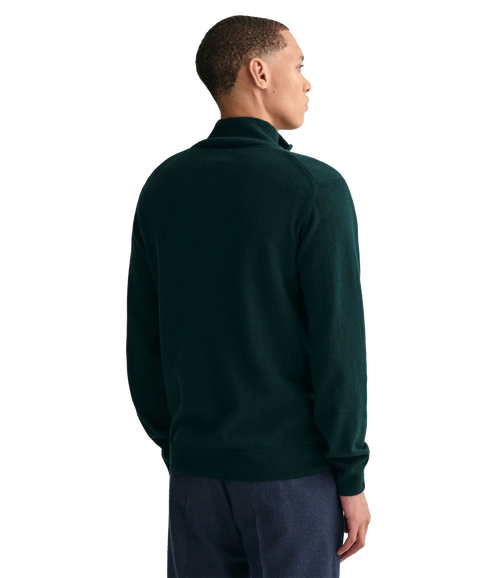 Superfine Lambswool Half-Zip Sweater - Green