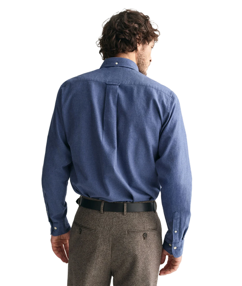 Regular Fit Flannel Melange Shirt - Blue