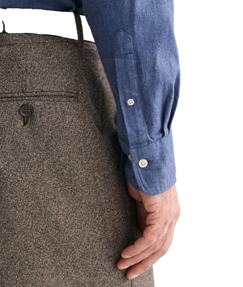 Regular Fit Flannel Melange Shirt - Blue