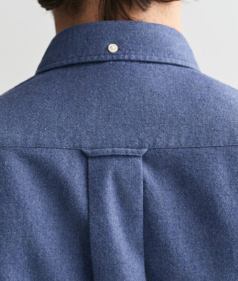 Regular Fit Flannel Melange Shirt - Blue