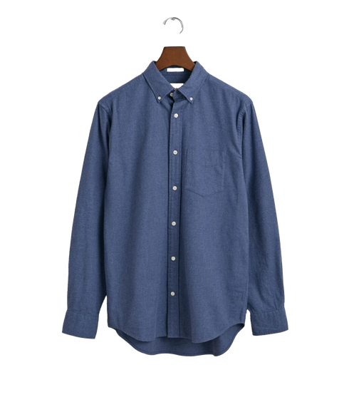 Regular Fit Flannel Melange Shirt - Blue