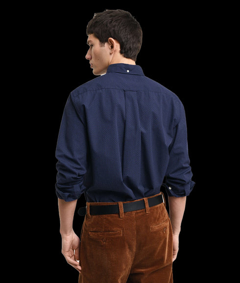 Regular Fit Micro Print Shirt - Blue