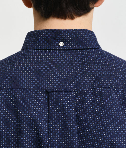 Regular Fit Micro Print Shirt - Blue