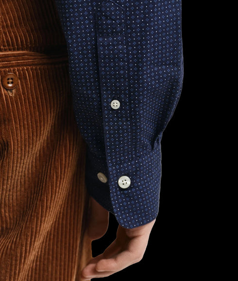 Regular Fit Micro Print Shirt - Blue