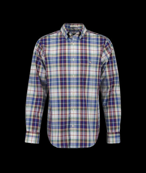 Regular Fit Tartan Checked Poplin Shirt - Multi