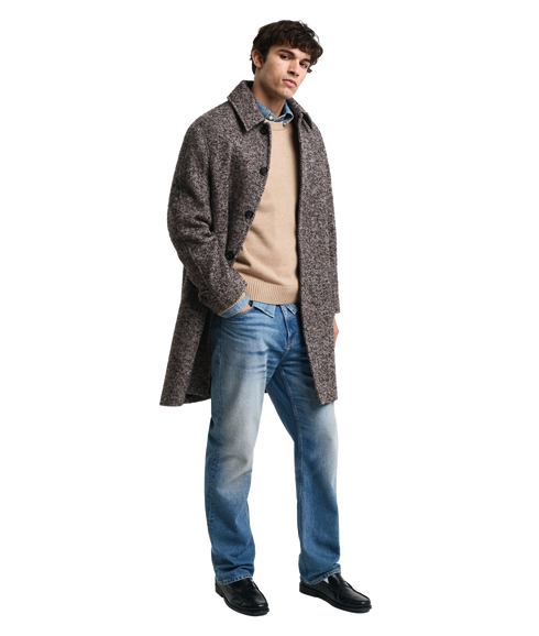 Casual Cotton Crew Neck Sweater - Beige