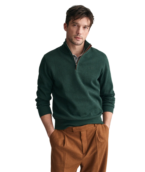 Sacker Rib Half-Zip Sweatshirt - Green