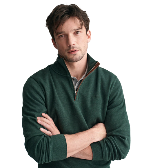 Sacker Rib Half-Zip Sweatshirt - Green