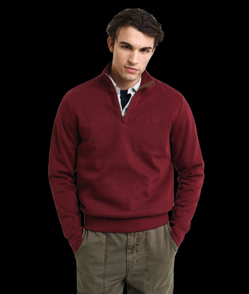 Sacker Rib Half-Zip Sweatshirt - Red