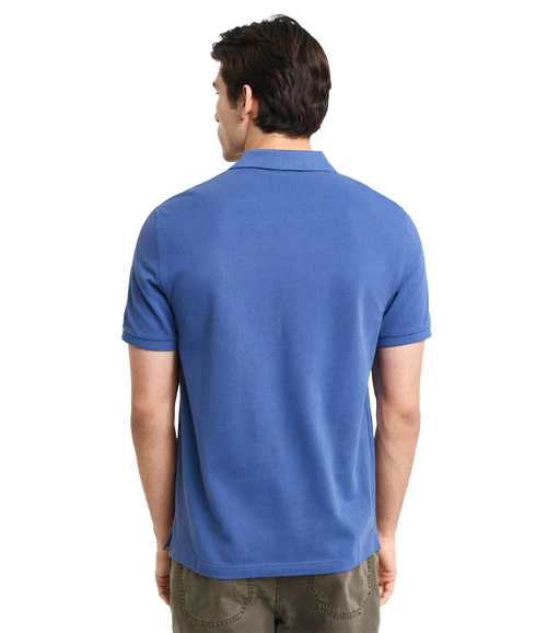 Regular Fit Shield Pique Polo Shirt - Blue