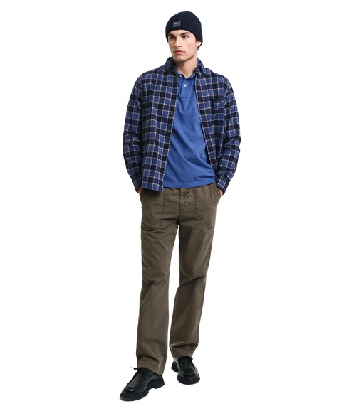 Regular Fit Shield Pique Polo Shirt - Blue