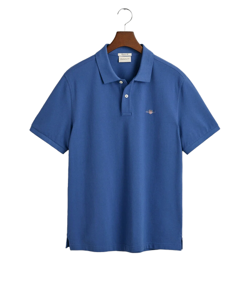 Regular Fit Shield Pique Polo Shirt - Blue