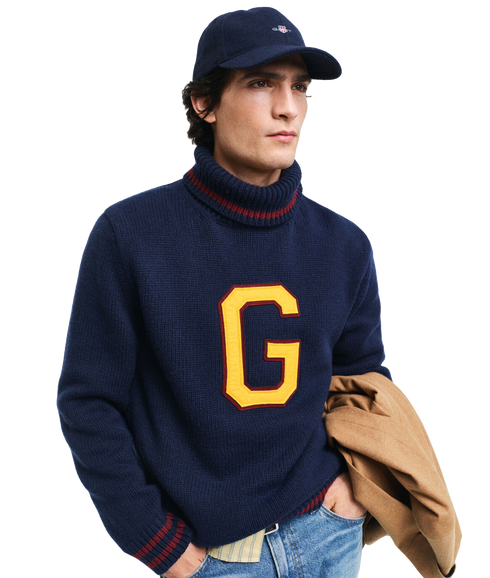 Seasonal G Turtleneck Sweater - Navy