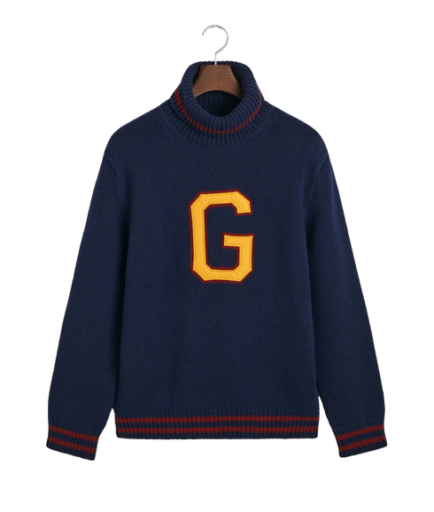 Seasonal G Turtleneck Sweater - Navy