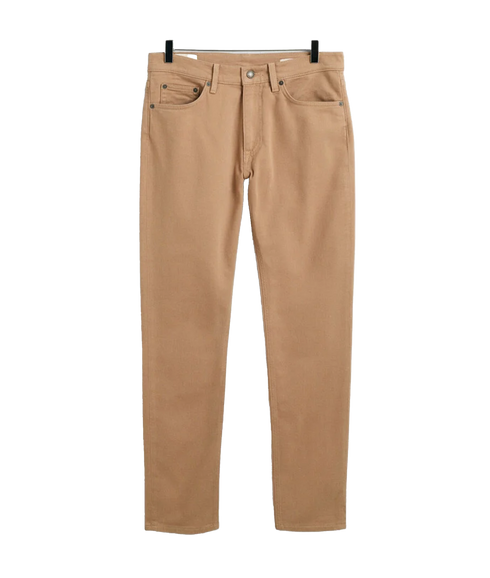 Slim Fit Soft Twill Jeans - Beige