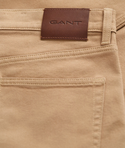 Slim Fit Soft Twill Jeans - Beige