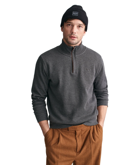Sacker Rib Half-Zip Sweatshirt - Grey