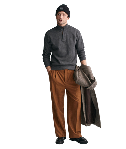 Sacker Rib Half-Zip Sweatshirt - Grey