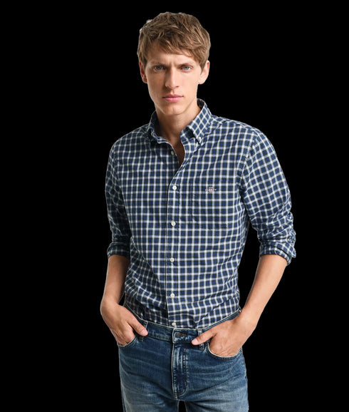 Reg Classic Poplin Tartan Shirt - Blue