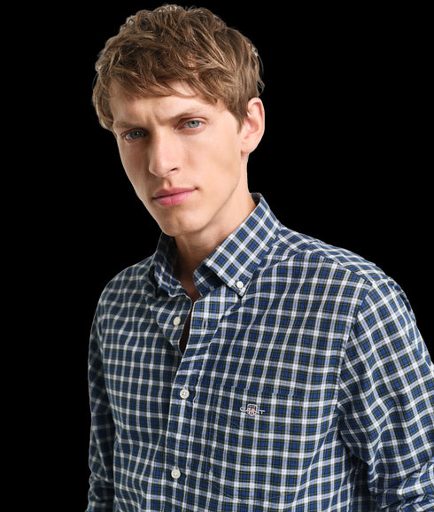 Reg Classic Poplin Tartan Shirt - Blue