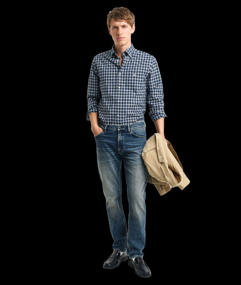 Reg Classic Poplin Tartan Shirt - Blue