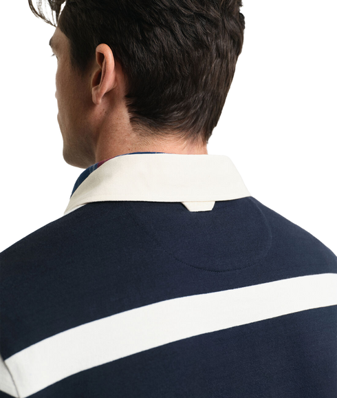 Yarn Dyed Striped Heavy Rugger - Navy