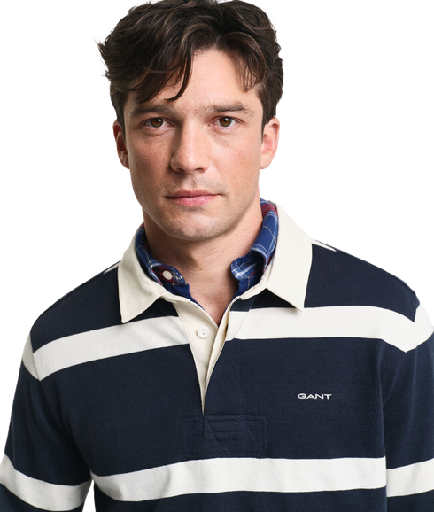 Yarn Dyed Striped Heavy Rugger - Navy