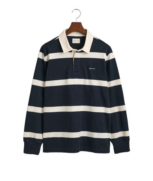 Yarn Dyed Striped Heavy Rugger - Navy