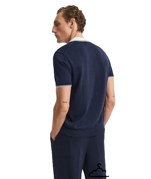 Modal Blend Short Sleeve Polo - Evening Blue