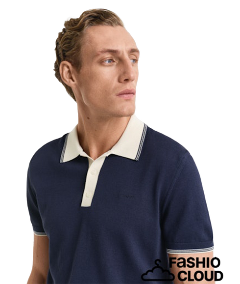 Modal Blend Short Sleeve Polo - Evening Blue