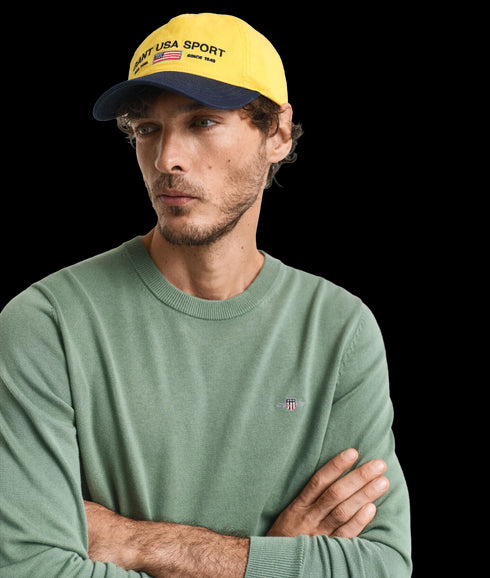 Classic Cotton Crew Neck Sweater - Kalamata Green