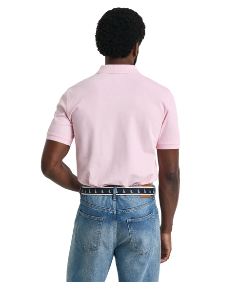 Contrast Pique Short Sleeve Polo - California Pink