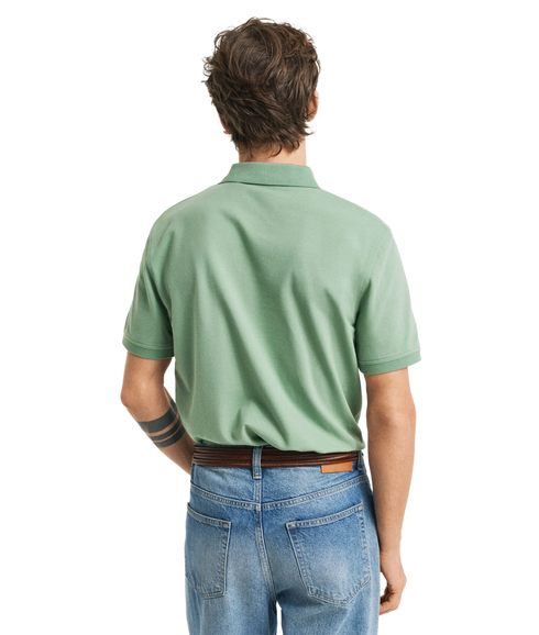 Contrast Pique Short Sleeve Polo - Kalamata Green