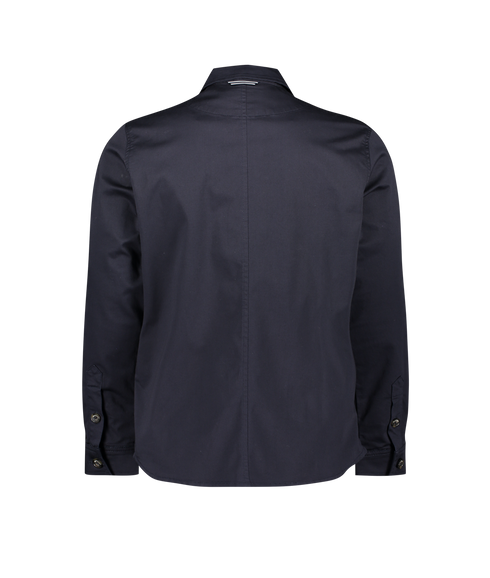 Benloy Cotton Sateen Stretch Overshirt - Navy