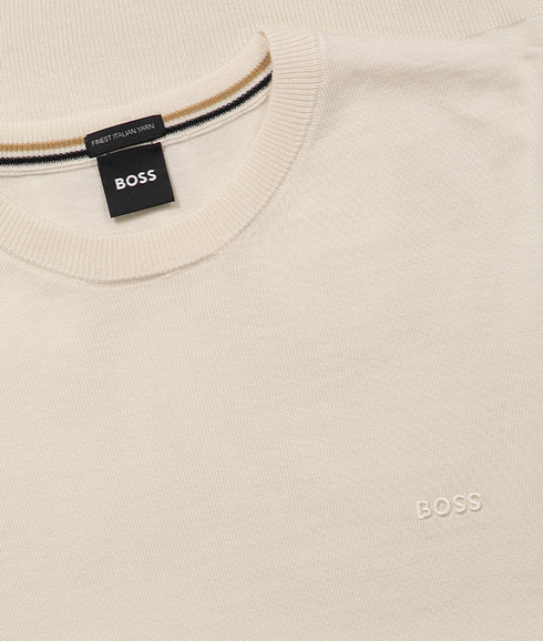 Logo Embroidered Sweater - Open White